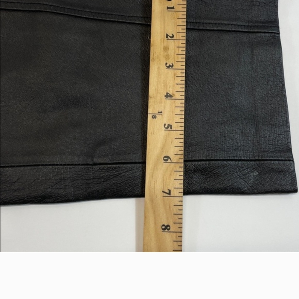 Bagatelle Genuine Leather Women's Black Straight Leg Jeans - Picture 3 of 9